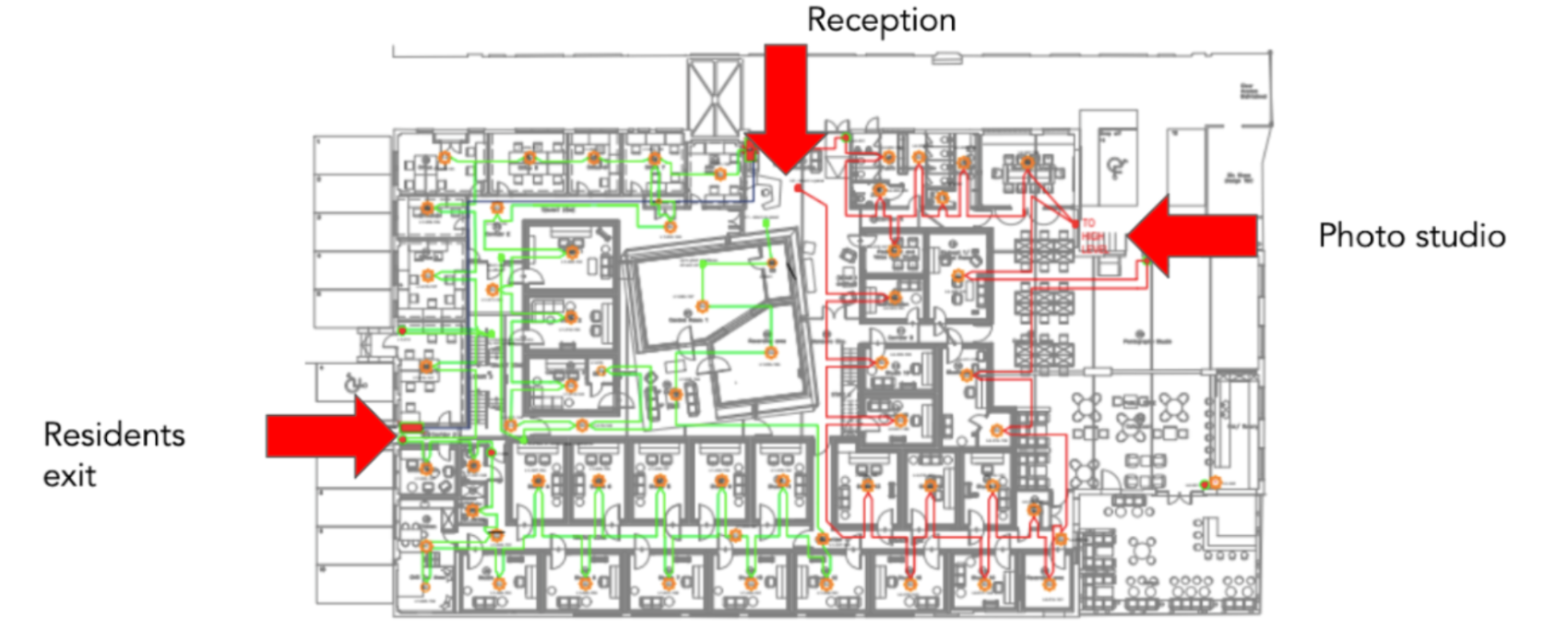 Qube Acton fire exit plan